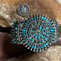 Vintage Zuni Turquoise Cluster Bracelet